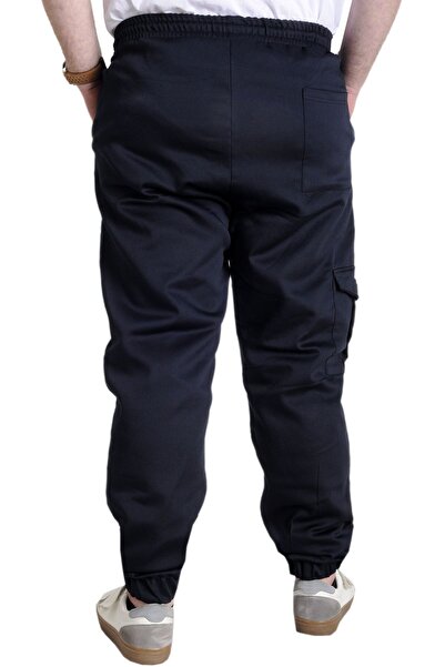 ModeXL Mode Xl Erkek Pantolon Keten Kargo Cep Jogger Bahar 23912 Lacivert