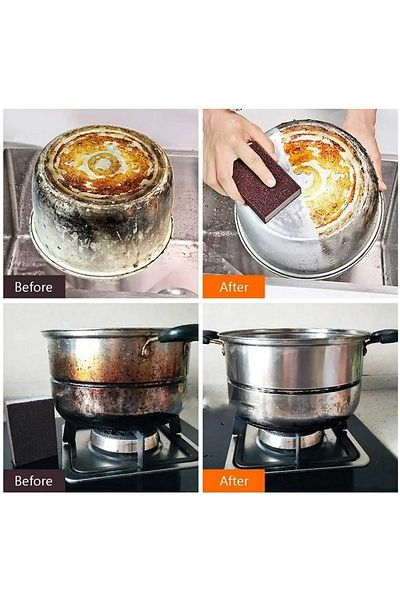SAVORYHOME 6Pcs Magic Sponge Eraser and Emery Cleaning Brush - Silicon Carbide Descaling