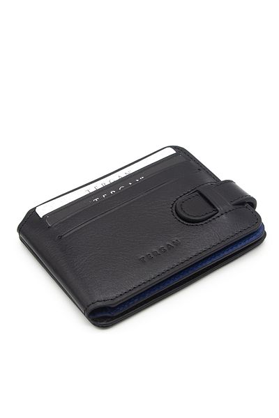 Tergan Men's Leather Wallet 1658K1B - Black/Sax
