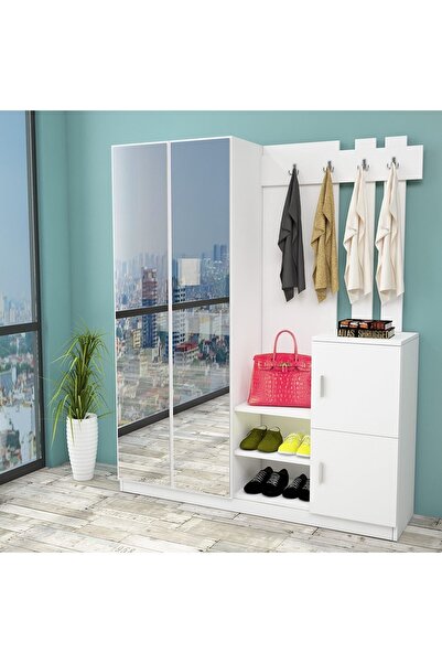 Robin Home Benjamin Vestiyer Portmanto Ayakkabılık Beyaz Dd8-w