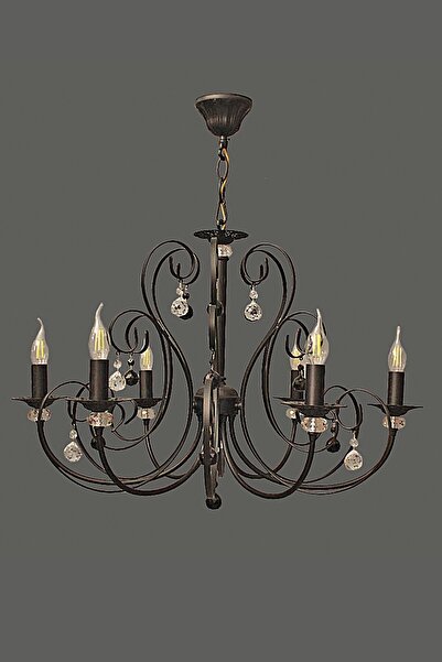 Avize çarşısı Laura 6 Kollu Avize Siyah