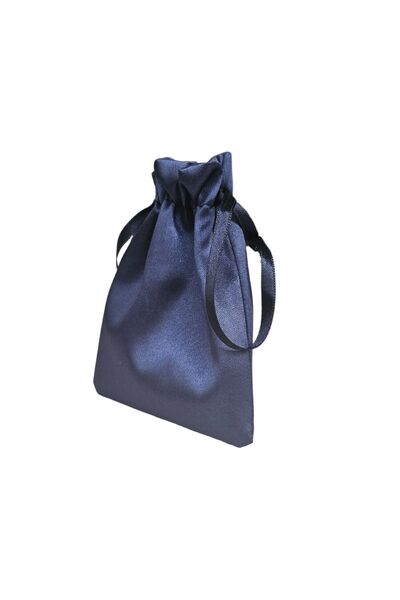 ÖZER KUTU Saten & Parlak Kese Lacivert 10 Adet 9x12 cm Takı, Altın Kesesi (ip...