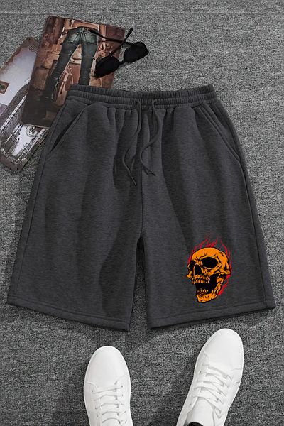 Harmandar Σορτς τσέπης Unisex με στάμπα καπνιστού κρανίου
