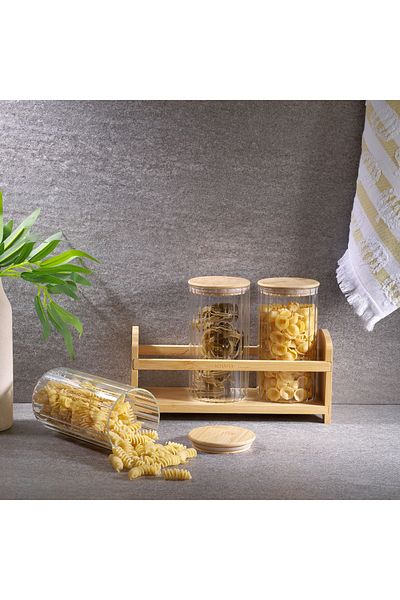 Schafer Vera Spice Set with Stand Large 7 Pieces-Striped