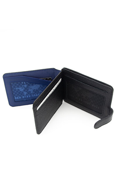 Tergan Men's Leather Wallet 1658U6M - Black/Sax