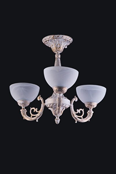 Avize çarşısı Polo 3 Kollu Avize Beyaz Patine BS.7192-70-43