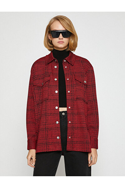 Koton Snap Shirt Jacket with Pockets for Lumberjack