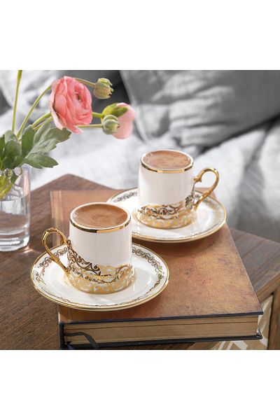 Schafer Glim 6-Person Coffee Cup Set 12 Pieces-gold