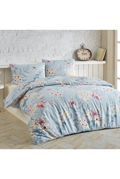 Schafer Mavi Botanica Çift Kişilik Nevresim Takımı-4prç