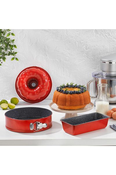 Schafer Set of 3 Red Ariana Cake Molds