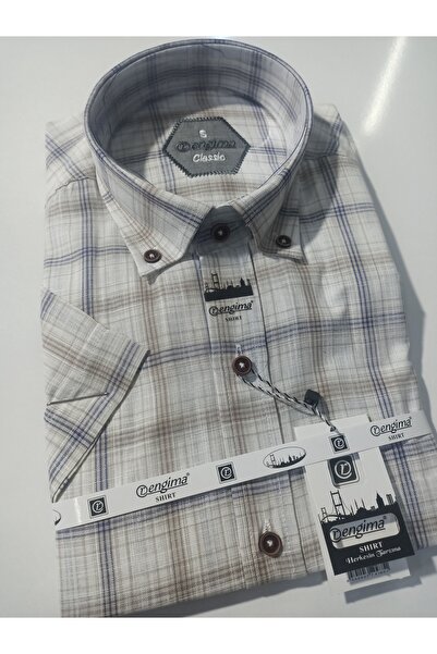 Rengima Βαμβακερό κλασικό κοντομάνικο πουκάμισο με γιακά - με κουμπιά