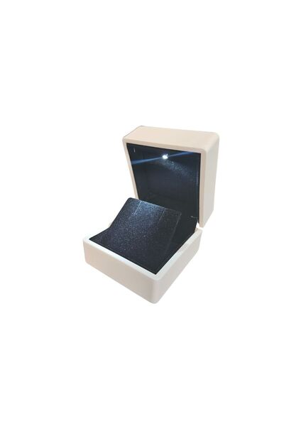 ÖZER KUTU Işıklı Küpe Kutusu Beyaz