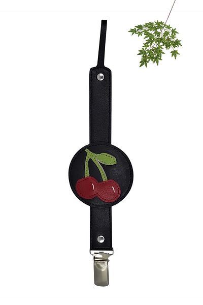 MODAPATİK Genuine Leather Pacifier Strap Navy Blue Cherry