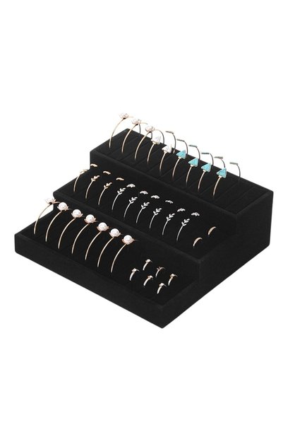 ÖZER KUTU Tiered Black Ring & Bracelet & Handcuff Display Stand (3 Tiers)
