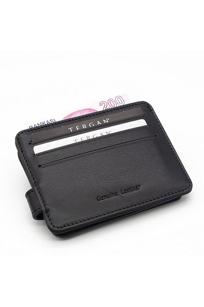 Tergan Men's Leather Wallet 1658K1B - Black/Sax