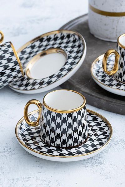 ACAR Della 6-Person Porcelain Coffee Cup Set - 90 ml