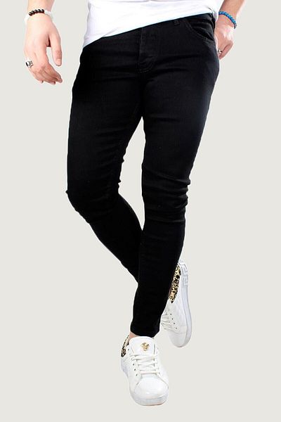 ZARAZA Denim Trousers Lycra Flexible Black Silm Fit Slim Cut