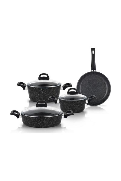 Schafer Black Stark 7 Piece Fireproof Nonstick Cookware Set