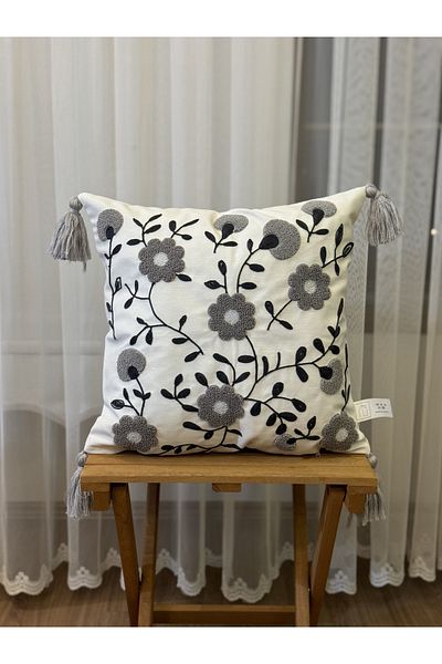 BUGİ HOME COLLECTİON Poncho brodat cu un singur pumn - Cutie decorativa
