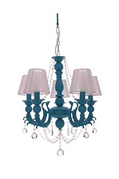 Umur Aydınlatma Eleganza 5'li Turkuaz Şapkalı Avize