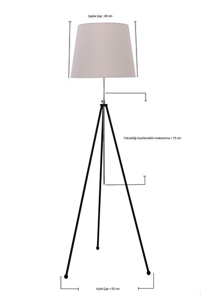 Umur Aydınlatma Tripod Beyaz Ayak Beyaz Şapkalı Lambader