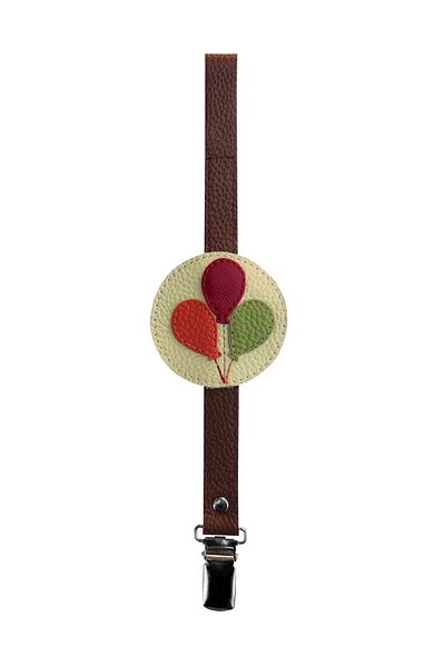 JMB - Leather Pacifier Strap - Colorful Balloons - Reversible