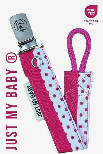 JMB Just My Baby Pacifier Strap - 3-Piece - Mixed/Fuchsia/Pink Floral - Washable - Cotton
