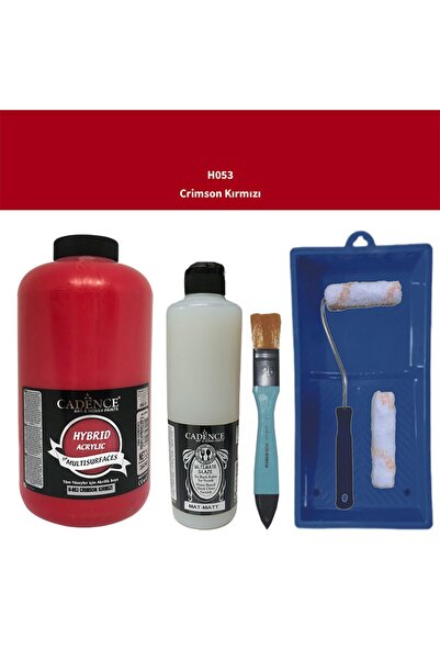 Cadence Mobilya Boyası-Cadence Multisurface H-053 CrımsonKırmızı 2000Ml Ultimate Vernik Mat 500Ml SatRuloSet