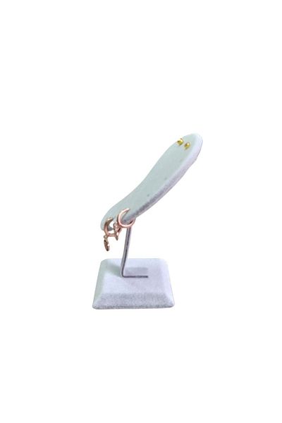ÖZER KUTU Suede (gray) Ear-Shaped Standing Earring Stand, Earring Display Stand, Jewelry Organizer