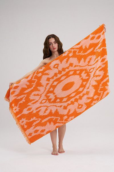 Homelover 100% βαμβάκι - Boho Summer Orange Ethnic Πετσέτα θαλάσσης - 80x160cm