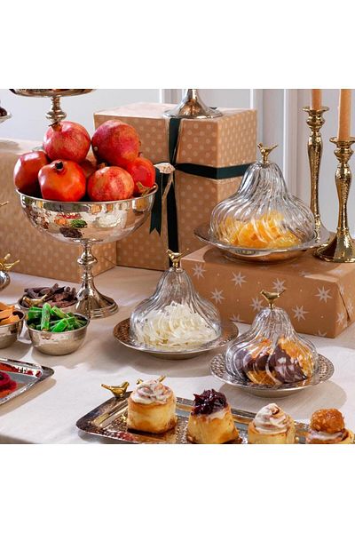 Schafer Elegance Large Size Candy Bowl with Lid-Silver
