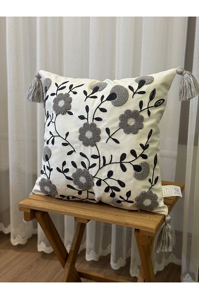 BUGİ HOME COLLECTİON Poncho brodat cu un singur pumn - Cutie decorativa