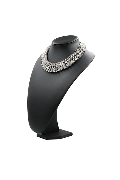 ÖZER KUTU Display Manikin - Black Leather Necklace & Choker, 35 cm 3Rd Size