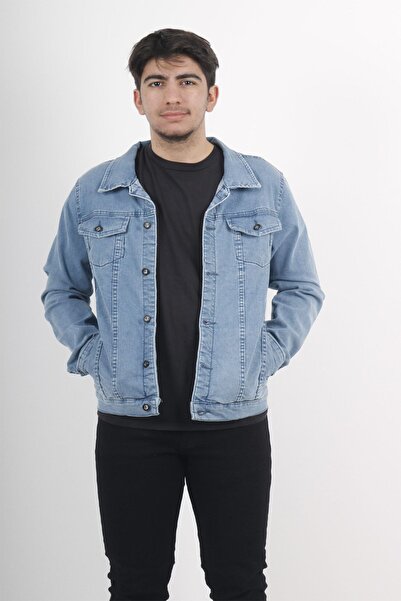 Kaizer Erkek Açık Mavi Kot Mont