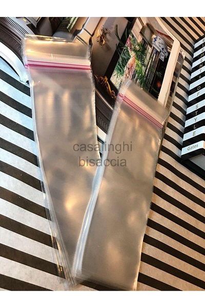 bisaccia 6x25 Cm (COVER PAYI INCLUDED) - 100 Pieces Transparent Opp Bag Package with Adhesive Gelatin Bag Tape