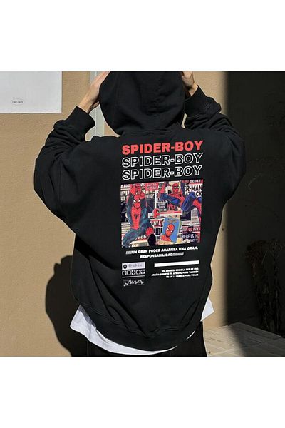 Touz Moda Μαύρο φούτερ Unisex Spider Boy