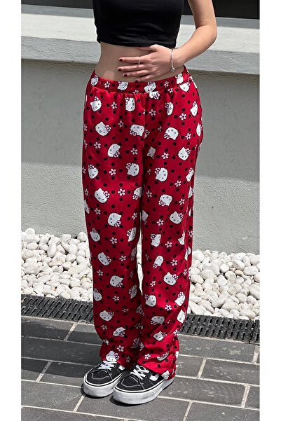 Toum Hello Kitty Patterned Dompuleri Fashion Sweatpants