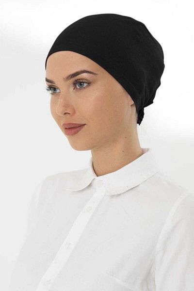 alcanavm Black Plain Combed Bonnet
