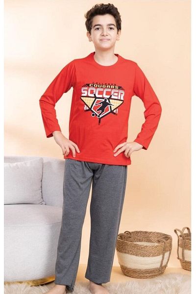 PİJAMMA Young Men's Seasonal Long Sleeve Thin Pajama Set
