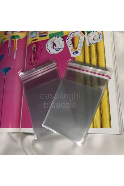 bisaccia Transparent Gelatin Opp Bag - 8,5x15 Cm, Adhesive, Bag with Tape, Lid Spread Included - 100 Pieces