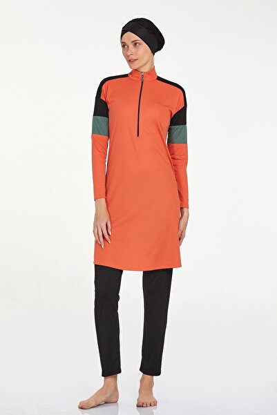 ROZAMAY Licra Fabric Half Zippered Sports Model - Full Hijab Swimsuit