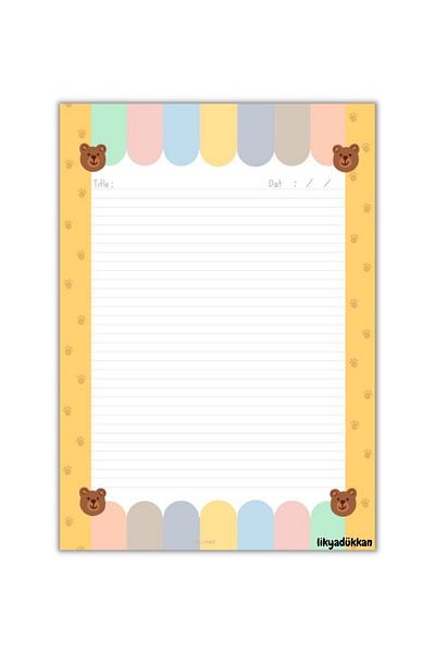 LikyaDükkan Bloc de note Memopad Pull Tear Dimensiune A4 50 de coli