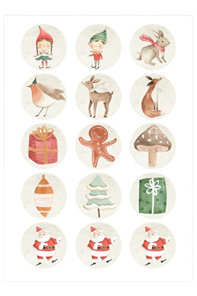 LikyaDükkan ملصق ملصق عيد الميلاد بتصميم خاص للعام الجديد