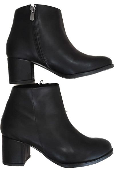 Serra Botine cu toc cu fermoar pentru femei Trend Black