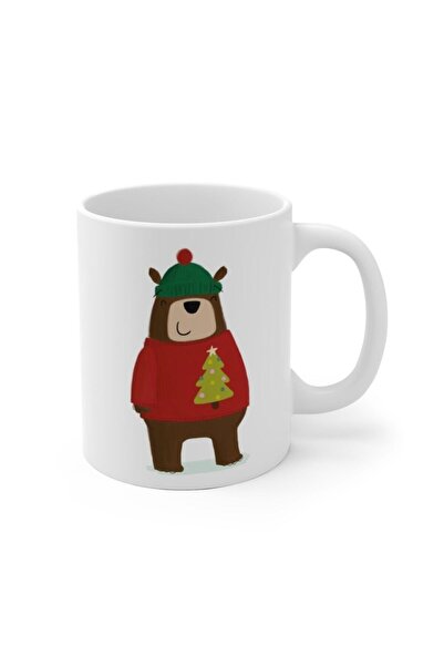 LikyaDükkan Noel Yılbaş Mutlu Kazaklı Bozayı Merry Christmas Kupa Mug