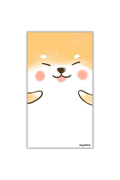 LikyaDükkan Bloc de note Akita Dog Faced Check Pull A6 Notepad