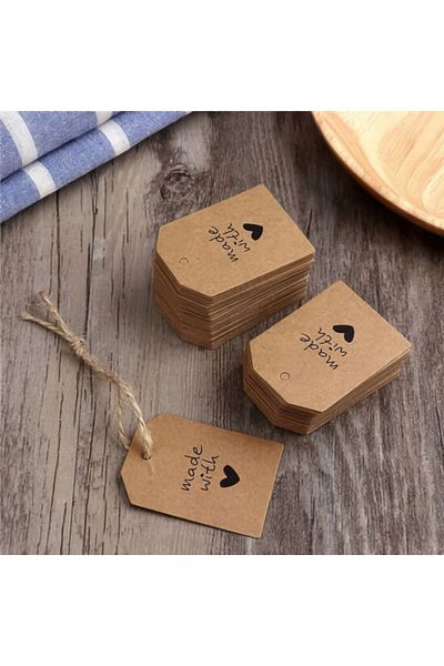 LikyaDükkan Multiple 50 Pieces Gift Packing Cards Shipped with Rope
