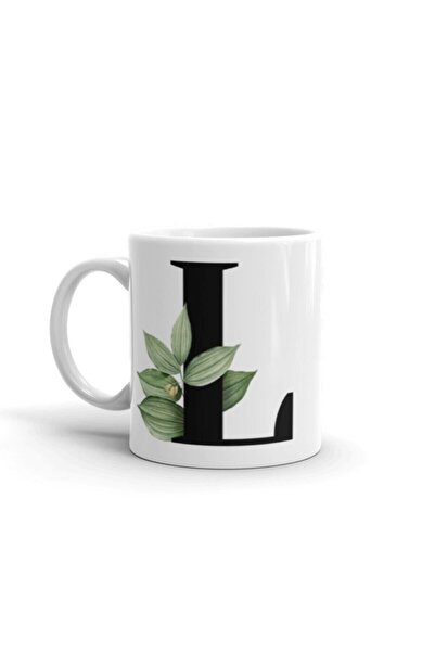 LikyaDükkan كوب أبيض بحرف L