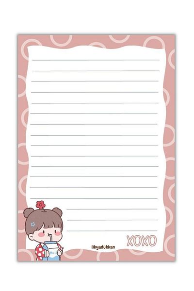 LikyaDükkan Memopad Pull-Pull A6 حجم 50 ورقة المفكرة
