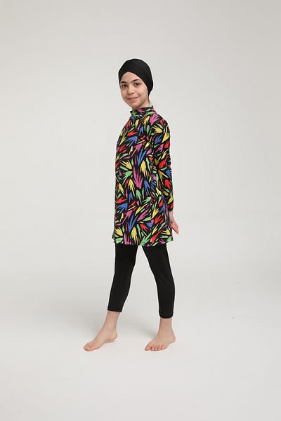 SEBOTEKS Long Sleeve Closed Girl's Hijab Swimsuit 35204
